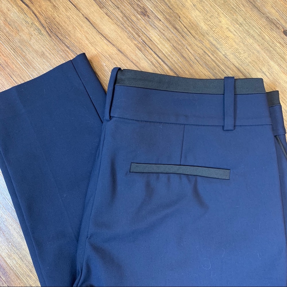 Ann Taylor navy tuxedo slim ankle pants black